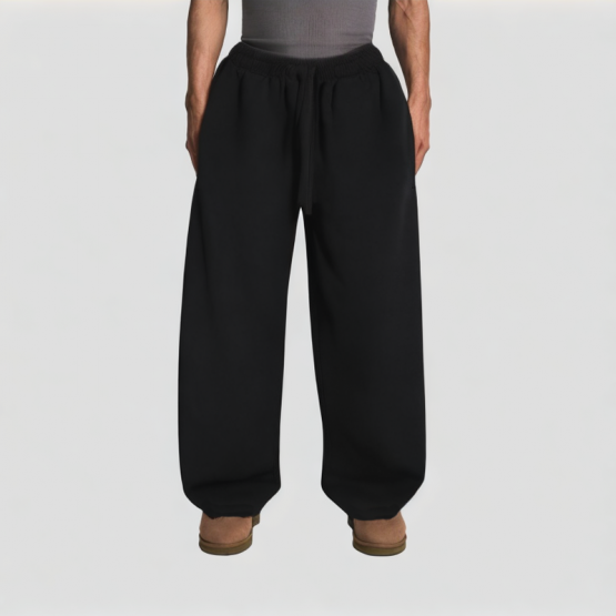 Men's Black Washed Sports Pants