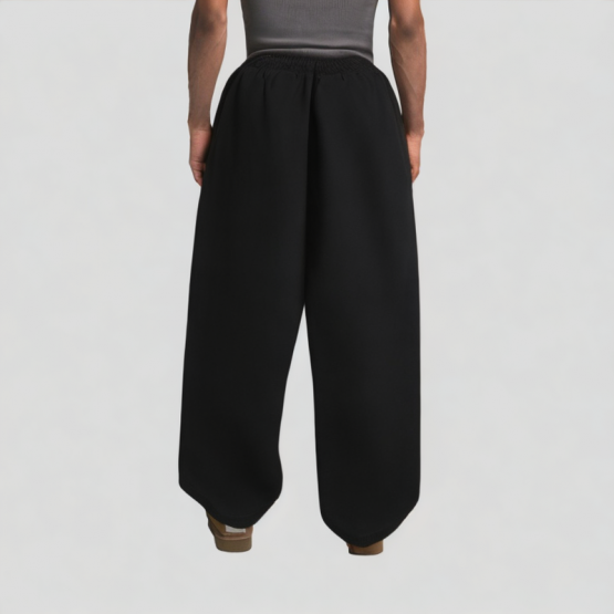 Men's Black Washed Sports Pants