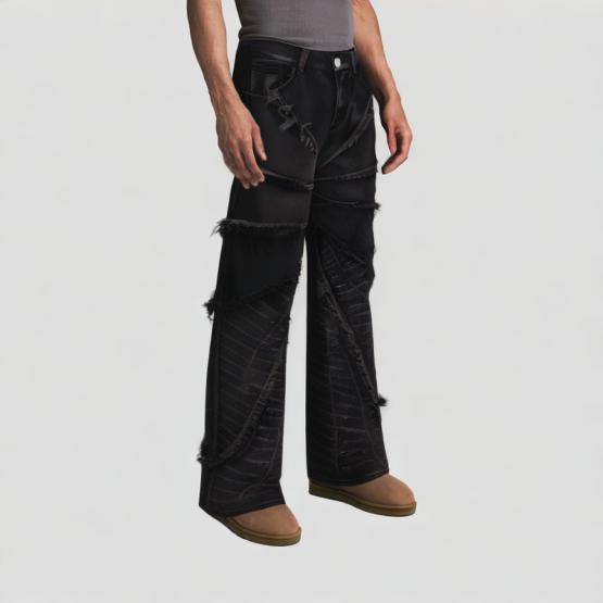 Men's Spider Web Brushed Straight Jeans