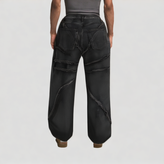 Men's Spider Web Brushed Straight Jeans