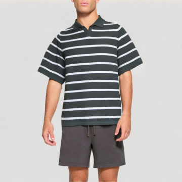 Men's Contrasting Striped Polo Short Sleeve