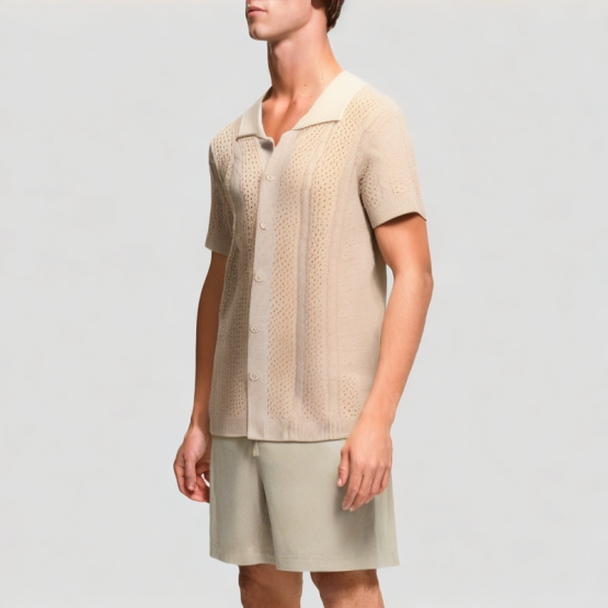 Men's Knitted Hollow Short Sleeves