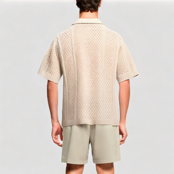 Men's Knitted Hollow Short Sleeves