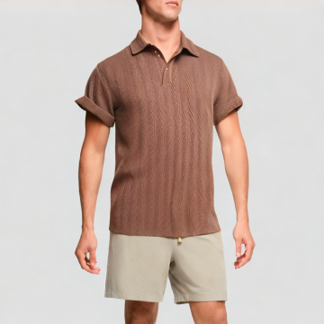 Solid Color Jacquard Short Sleeves
