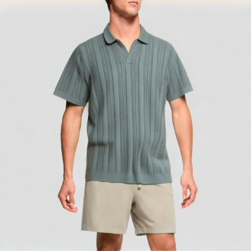 Cotton Knitted Jacquard Short Sleeves
