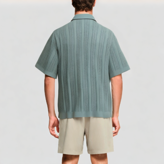 Cotton Knitted Jacquard Short Sleeves