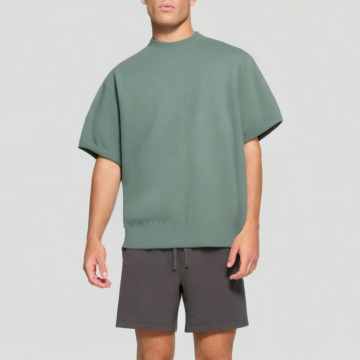Men's Worsted Cashmere Knitted Short Sleeves