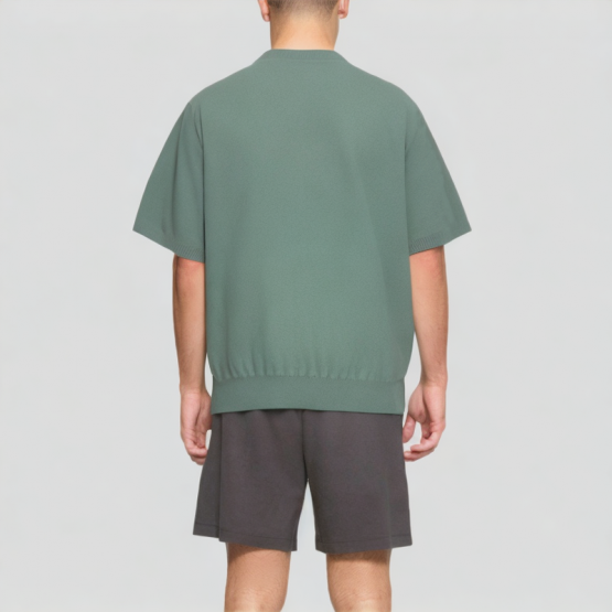 Men's Worsted Cashmere Knitted Short Sleeves
