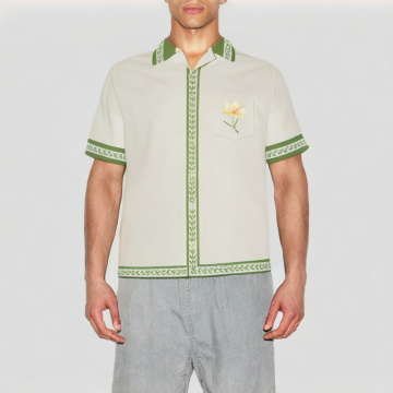 Men's Plant Print Short Sleeved Shirt