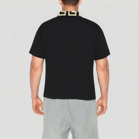 High Quality Soft Contrast Lapel Short Sleeves
