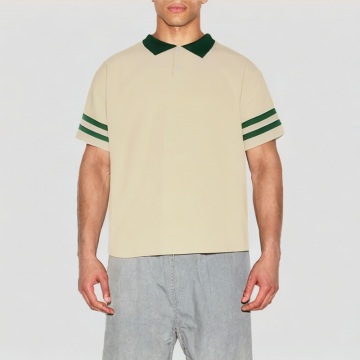High Quality Drop Shoulder Contrast Color Short Sleeves