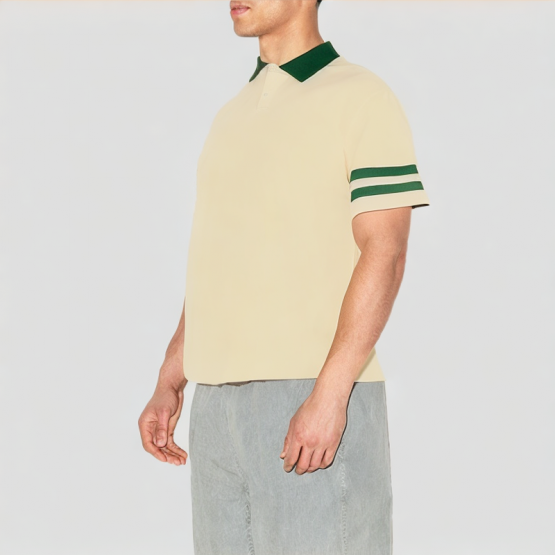 High Quality Drop Shoulder Contrast Color Short Sleeves