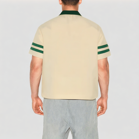 High Quality Drop Shoulder Contrast Color Short Sleeves