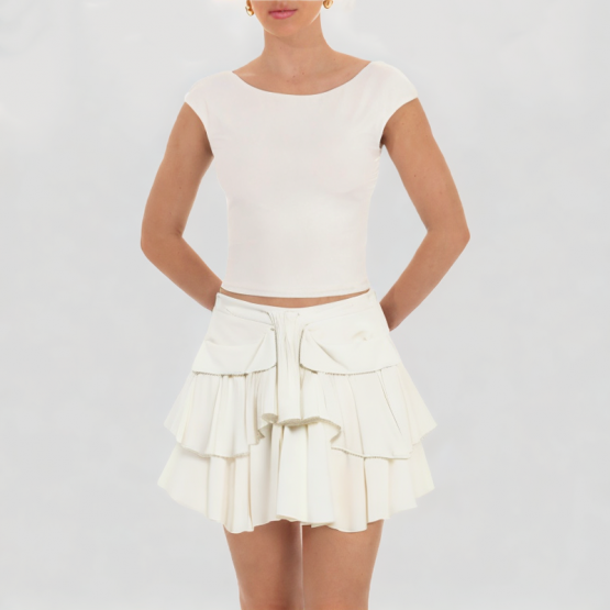 Multi Layered Skirt Short Skirt