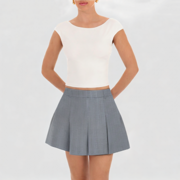 Gray Pinstripe Temperament Short Skirt 