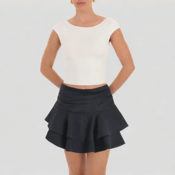 Ruffled Layered Short Skirt
