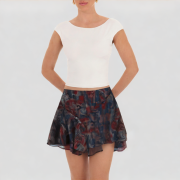 Fashionable Flower Print A Line Skirt 