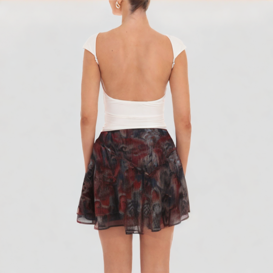Fashionable Flower Print A Line Skirt 