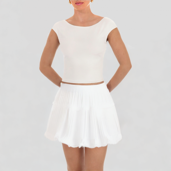 White Lace A Line Skirt