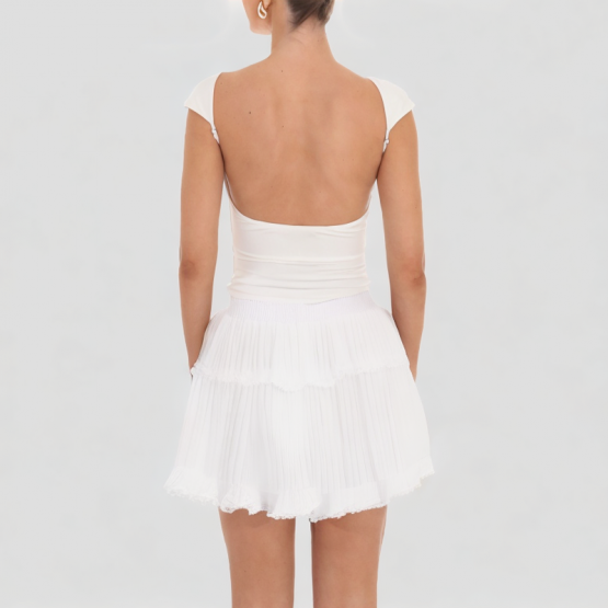 White Lace A Line Skirt