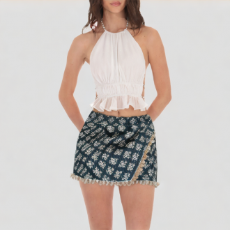 Beaded Tassel A Line Skirt