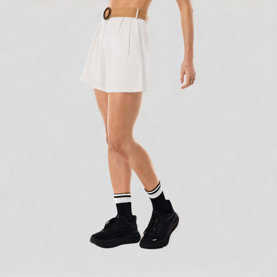 Pleated Casual Straight Shorts