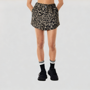 Leopard Print Straight Shorts