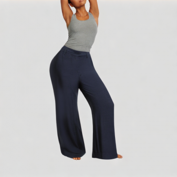 Simple High Waist Wide Leg Casual Pants