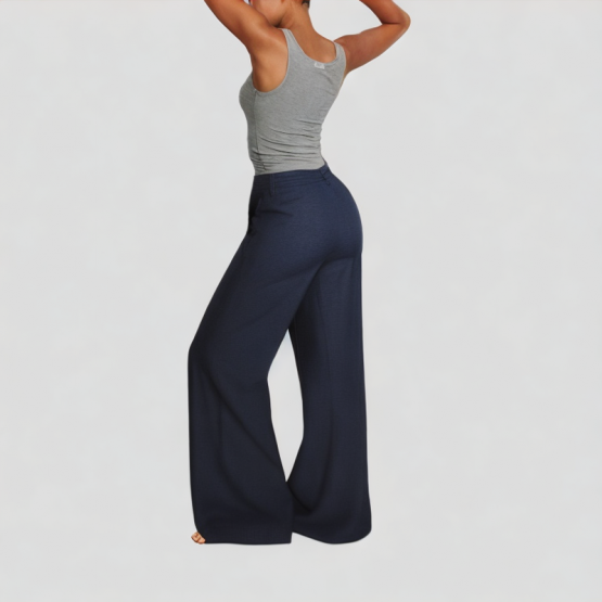 Simple High Waist Wide Leg Casual Pants