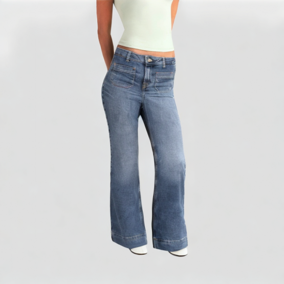 Simple Patch Pocket High Waist Jeans