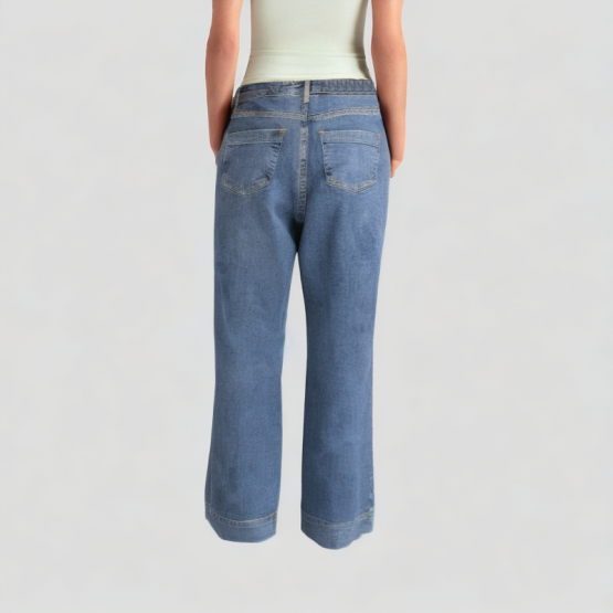 Simple Patch Pocket High Waist Jeans
