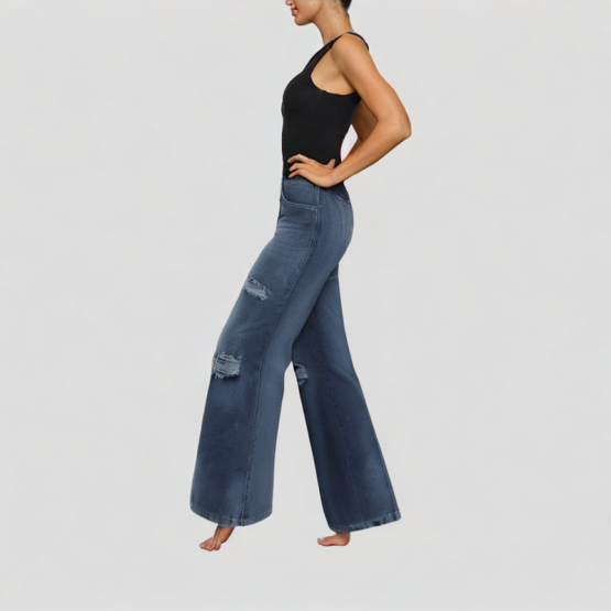 Ripped Straight Jeans