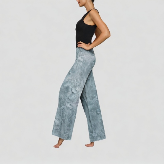 Low Waist Plant Print Trousers
