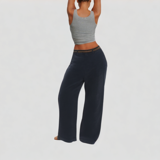 Dark Blue Women's High Waisted Tapered Jeans
