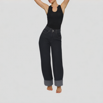 Rolled Up Loose Women's Jeans