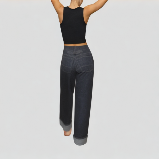 Rolled Up Loose Women's Jeans