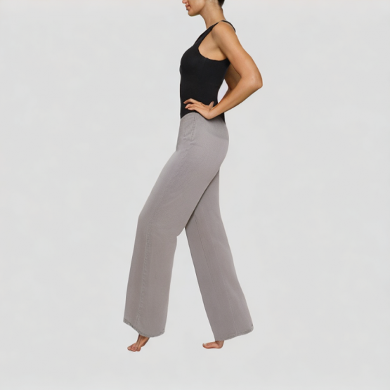 Washed Light Grey Straight Jeans