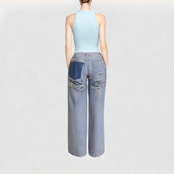 Ripped Washed Casual Jeans