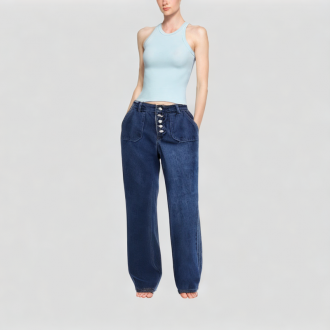 Blue Fashion Straight Jeans