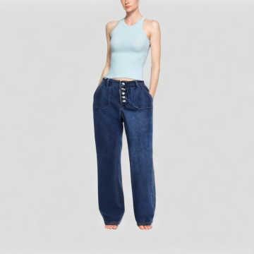 Blue Fashion Straight Jeans