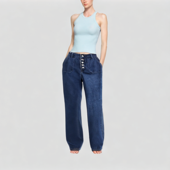 Blue Fashion Straight Jeans