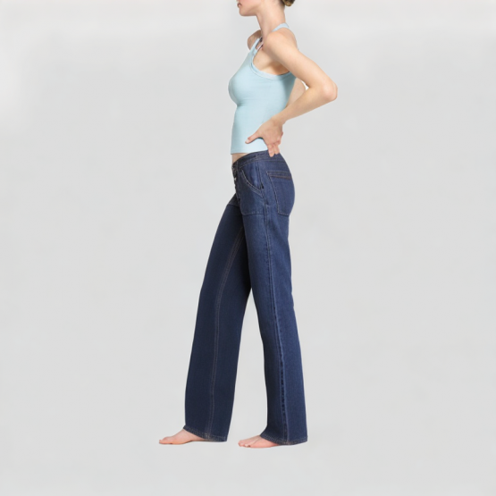 Blue Fashion Straight Jeans