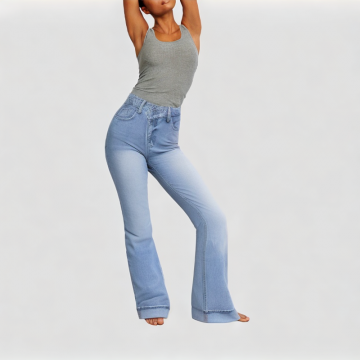 Asymmetric Waist Straight Jeans