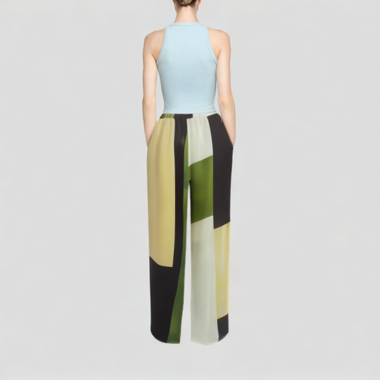 Contrast Color Stitching Casual Pants 