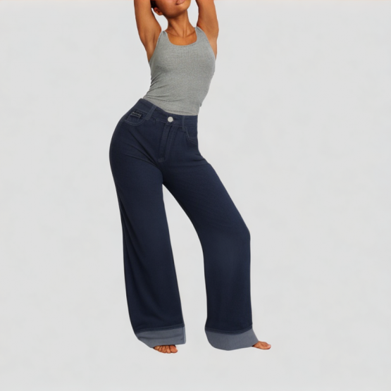 Loose Curled Wide Leg Jeans