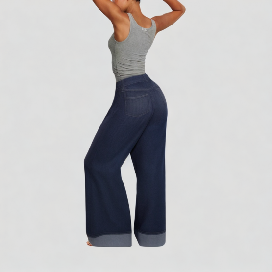 Loose Curled Wide Leg Jeans