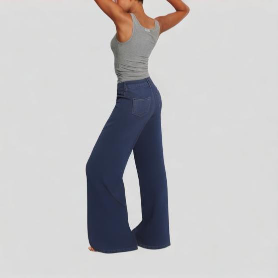 Asymmetric Dark Blue Jeans