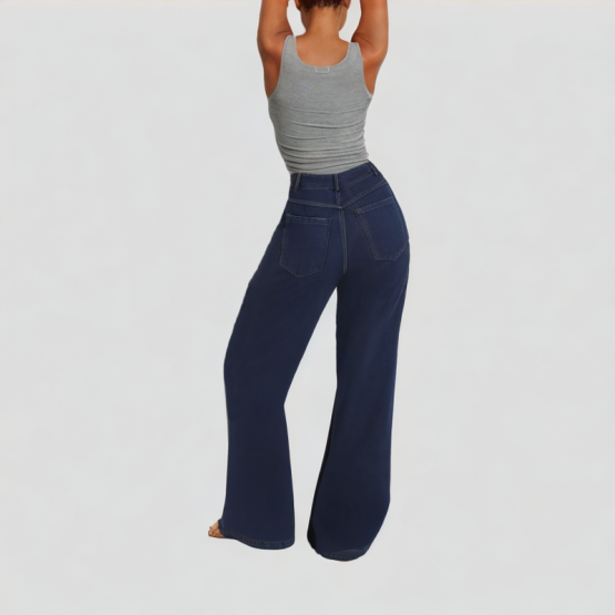 Asymmetric Dark Blue Jeans
