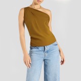 Asymmetrical Breathable Off Shoulder Short Sleeves 