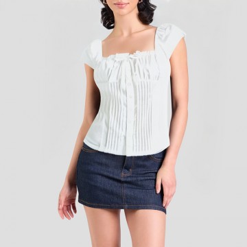 Versatile Pleated Short Sleeves